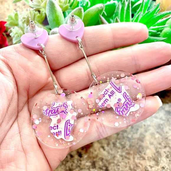 Lisa Frank Raccoon Acrylic Sticker Earrings - Picture 7 of 7